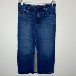 Good American Denim Split Front Midi Skirt